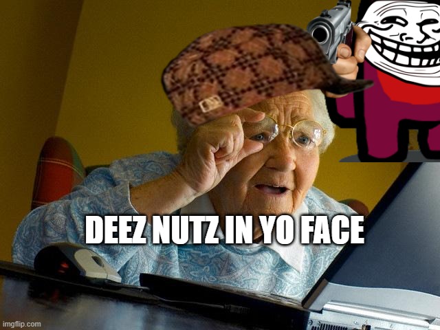 Grandma Finds The Internet Meme | DEEZ NUTZ IN YO FACE | image tagged in memes,grandma finds the internet | made w/ Imgflip meme maker