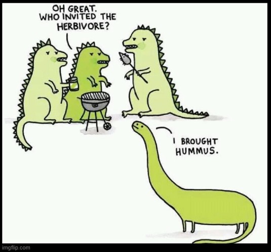 Never Invite a Vegan to a Barbeque | image tagged in vince vance,tyrannosaurus rex,dinosaurs,barbecue,vegetarian,comics/cartoons | made w/ Imgflip meme maker