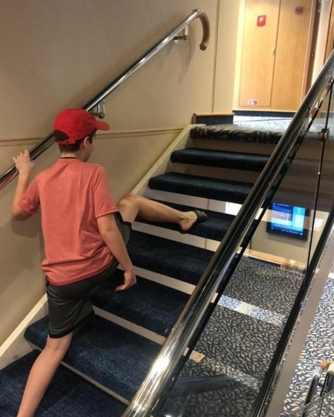 Child Climbing Steps Blank Meme Template