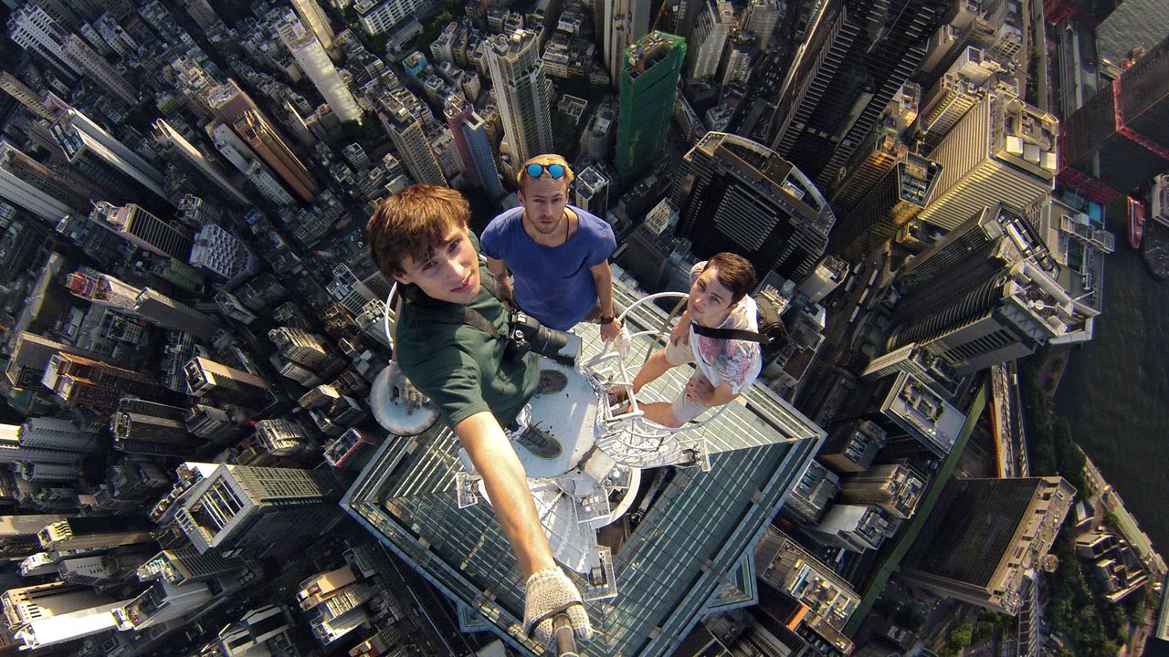 Selfie from skyscraper antenna heights JPP Blank Meme Template