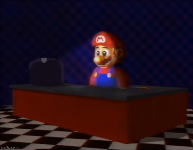 Sad Mario at the Computer | image tagged in sad mario at the computer | made w/ Imgflip meme maker