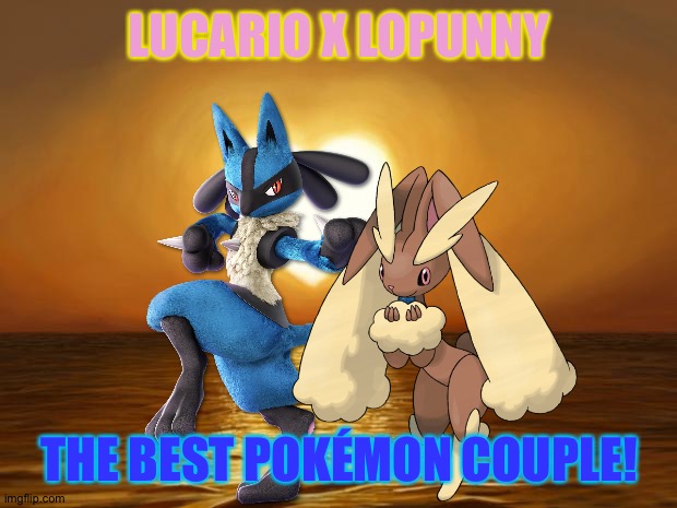 Lucario x Lopunny is the best Pokémon couple of all time!!!!! | LUCARIO X LOPUNNY; THE BEST POKÉMON COUPLE! | image tagged in love,pokemon | made w/ Imgflip meme maker