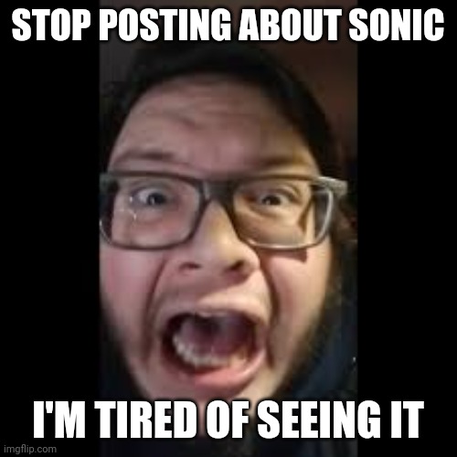 . | STOP POSTING ABOUT SONIC; I'M TIRED OF SEEING IT | image tagged in stop posting about among us | made w/ Imgflip meme maker