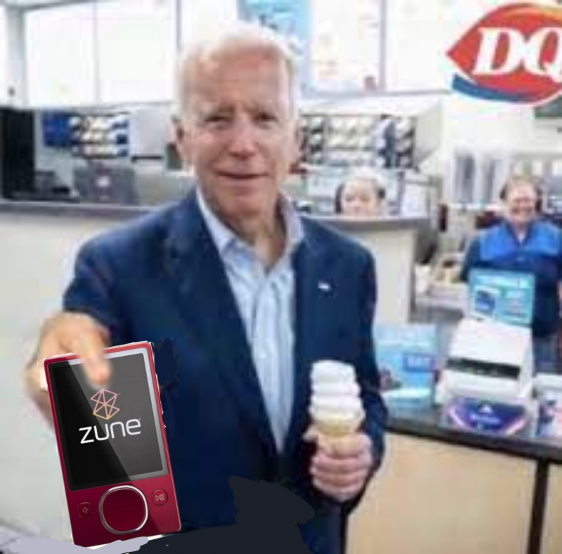 Biden take the zune pod Blank Meme Template