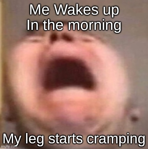 Has this happened to others? | Me Wakes up In the morning; My leg starts cramping | image tagged in fun,pain | made w/ Imgflip meme maker