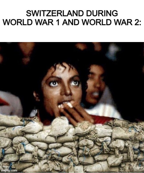 Yes... | SWITZERLAND DURING WORLD WAR 1 AND WORLD WAR 2: | image tagged in blank white template | made w/ Imgflip meme maker
