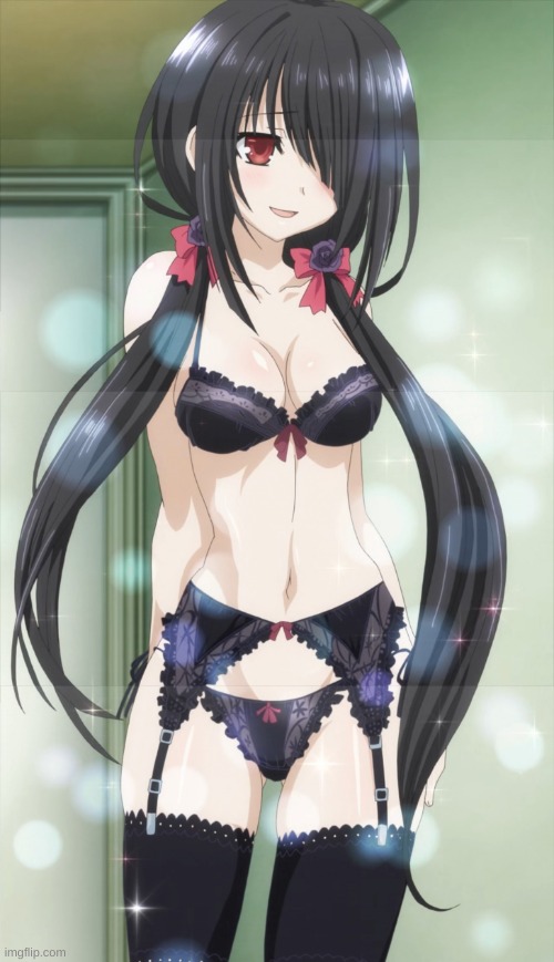 Kurumi Tokisaki from Date A Live in lingerie | image tagged in kurumi tokisaki from date a live in lingerie | made w/ Imgflip meme maker