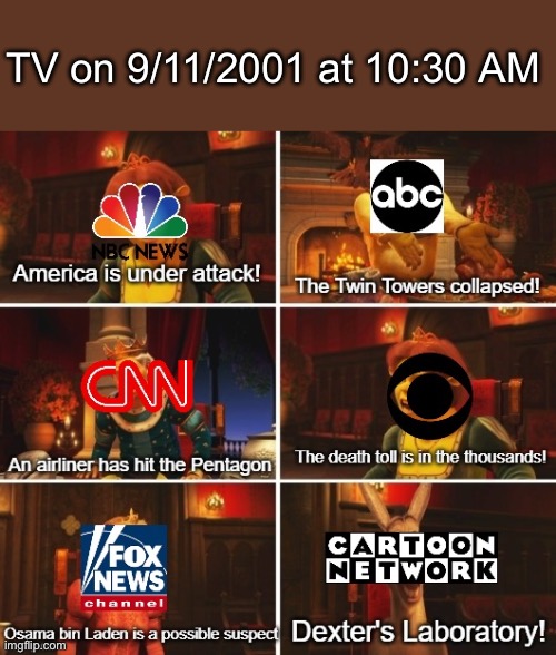 TV on 9/11/2001 at 10:30 AM | made w/ Imgflip meme maker