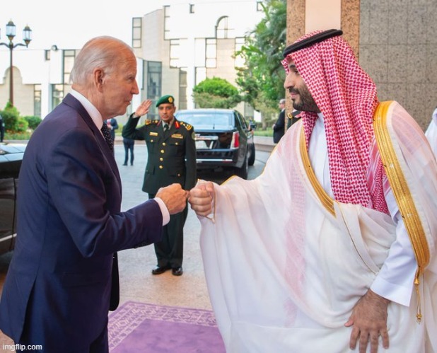 Joe Biden and Saudi Crown Prince Mohammed bin Salman | image tagged in joe biden and saudi crown prince mohammed bin salman | made w/ Imgflip meme maker