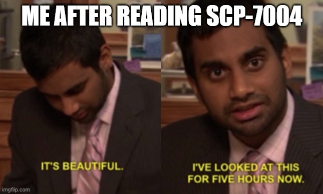Best SCP story ever | ME AFTER READING SCP-7004 | image tagged in i've looked at this for 5 hours now,scp | made w/ Imgflip meme maker