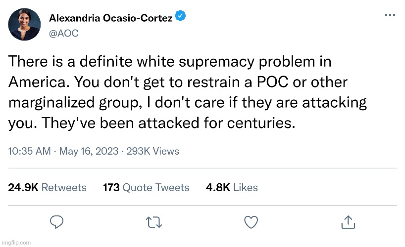 AOC doesn't think you can protect yourself. | image tagged in libs_of_twitter | made w/ Imgflip meme maker