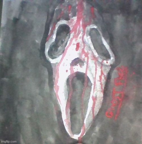 ghost face painting i did !! :D | image tagged in art | made w/ Imgflip meme maker
