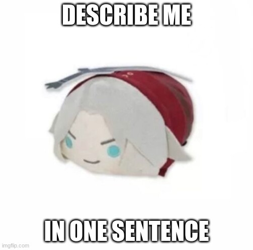 Dante plush | DESCRIBE ME; IN ONE SENTENCE | image tagged in dante plush | made w/ Imgflip meme maker