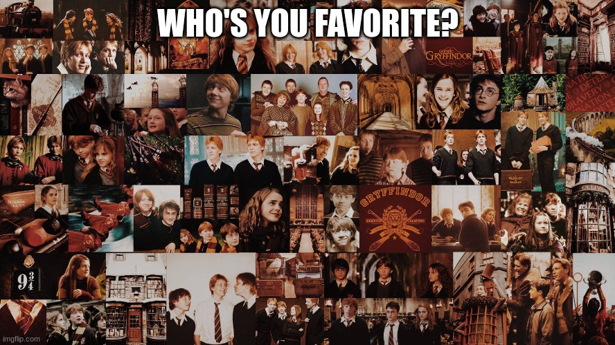 Comment which harry potter character is your favorite, I really want to know!! | WHO'S YOU FAVORITE? | image tagged in harry potter | made w/ Imgflip meme maker