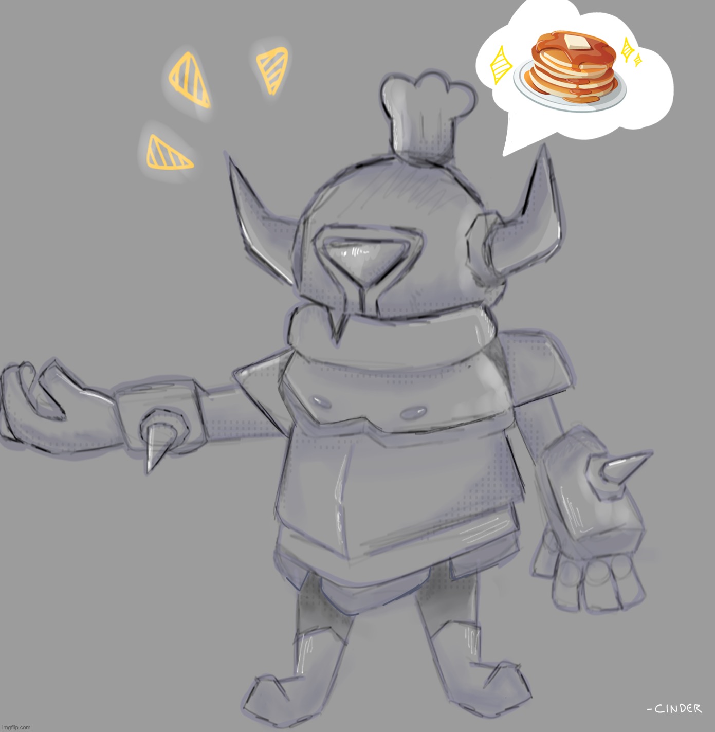 I drew the boi he wants pancakes | image tagged in mini pekka fanart | made w/ Imgflip meme maker