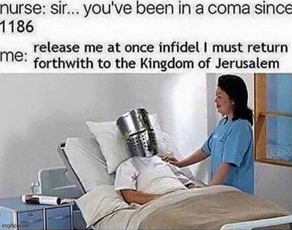 off to a crusade | image tagged in memes,repost | made w/ Imgflip meme maker