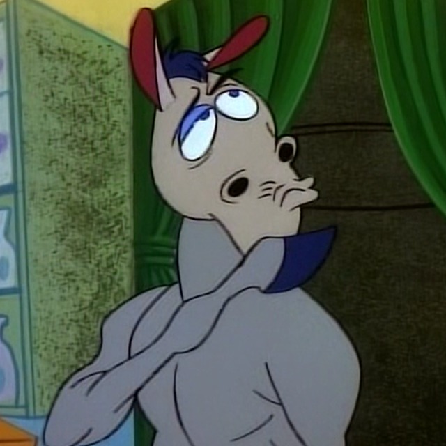 High Quality Ren and Stimpy Mr Horse thinking Blank Meme Template