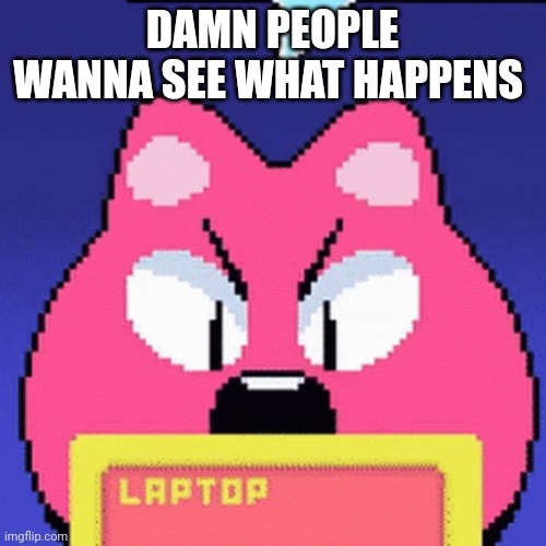 itemlabel dinkle | DAMN PEOPLE WANNA SEE WHAT HAPPENS | image tagged in itemlabel dinkle | made w/ Imgflip meme maker