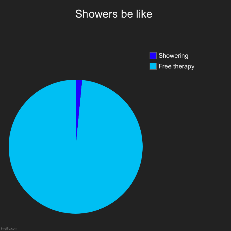 Showers be like | Free therapy, Showering | image tagged in charts,pie charts | made w/ Imgflip chart maker