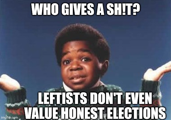 who cares | WHO GIVES A SH!T? LEFTISTS DON'T EVEN VALUE HONEST ELECTIONS | image tagged in who cares | made w/ Imgflip meme maker