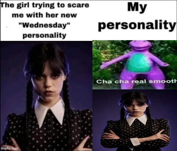 yes | image tagged in the girl trying to scare me with her new wednesday personality | made w/ Imgflip meme maker