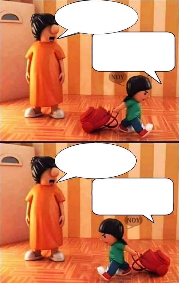 Nanay and Anak Blank Meme Template