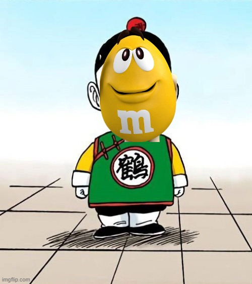 High Quality Yellow M&M as Chiaotzu Blank Meme Template