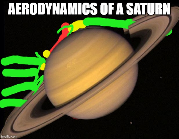 AERODYNAMICS OF A SATURN | image tagged in aerodynamics of a saturn,saturn | made w/ Imgflip meme maker