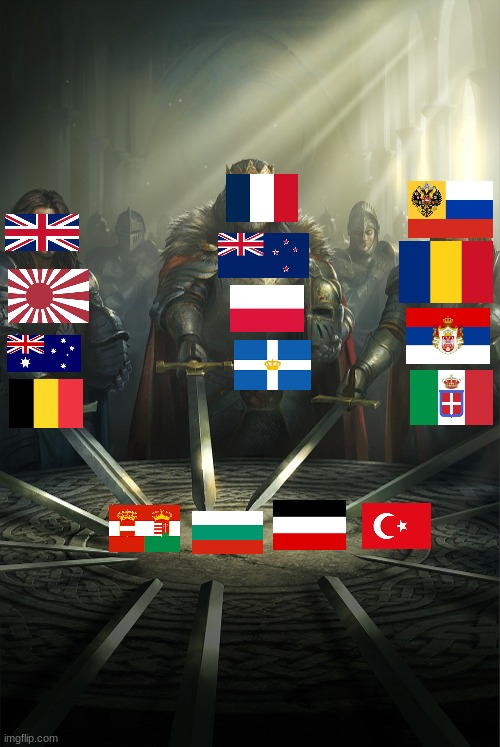 Post WW1 be like: | image tagged in swords united | made w/ Imgflip meme maker