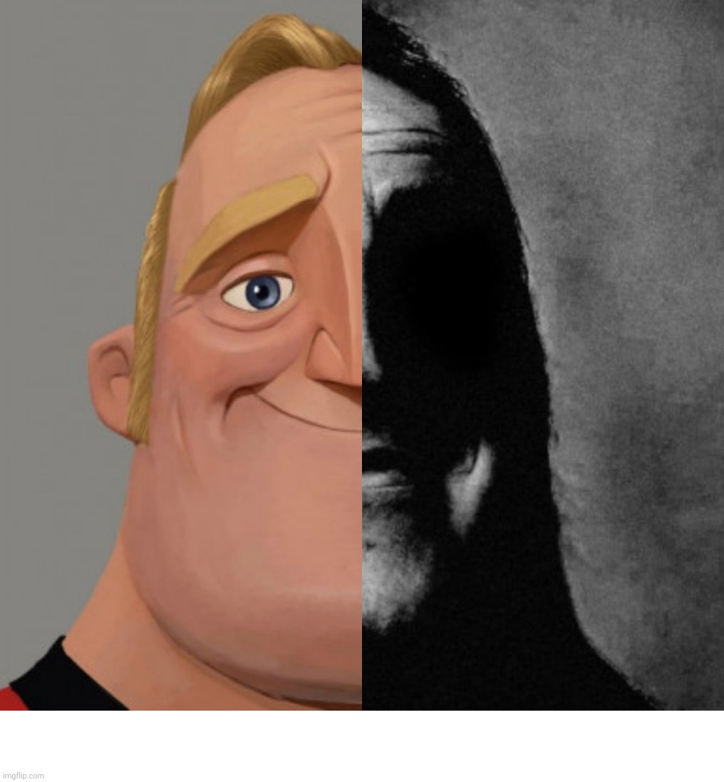 High Quality Mr. Incredible half face Blank Meme Template