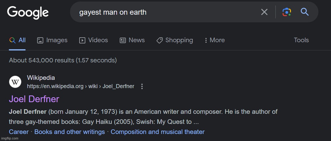 Joel Derfner to Google: Am I a joke to you? | made w/ Imgflip meme maker