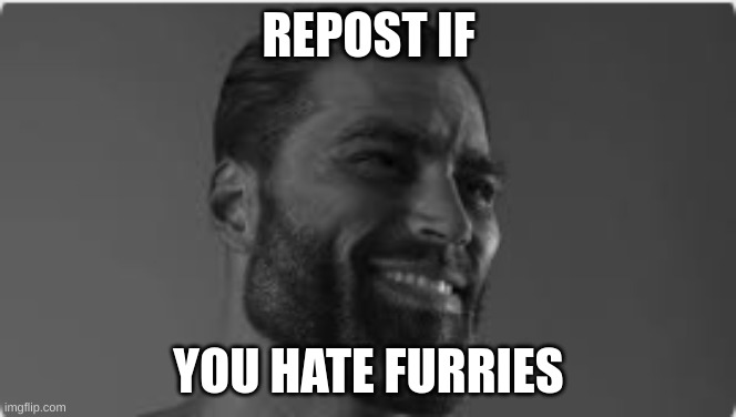 REPOST IF; YOU HATE FURRIES | image tagged in anti furry | made w/ Imgflip meme maker