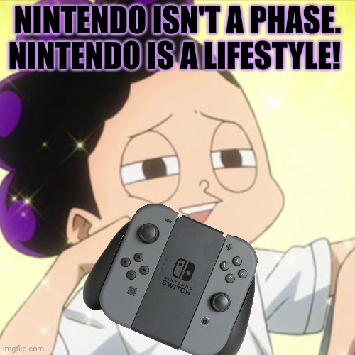 Nintendo Switch | NINTENDO ISN'T A PHASE. NINTENDO IS A LIFESTYLE! | image tagged in awkward mineta,nintendo switch,buy it | made w/ Imgflip meme maker