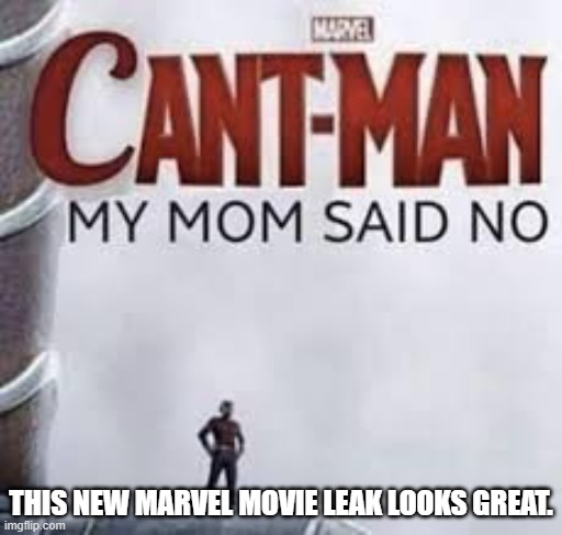 It's epic. | THIS NEW MARVEL MOVIE LEAK LOOKS GREAT. | image tagged in can't man my mom said no,marvel,marvel cinematic universe | made w/ Imgflip meme maker