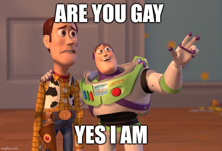 are you gay | ARE YOU GAY; YES I AM | image tagged in memes,x x everywhere | made w/ Imgflip meme maker