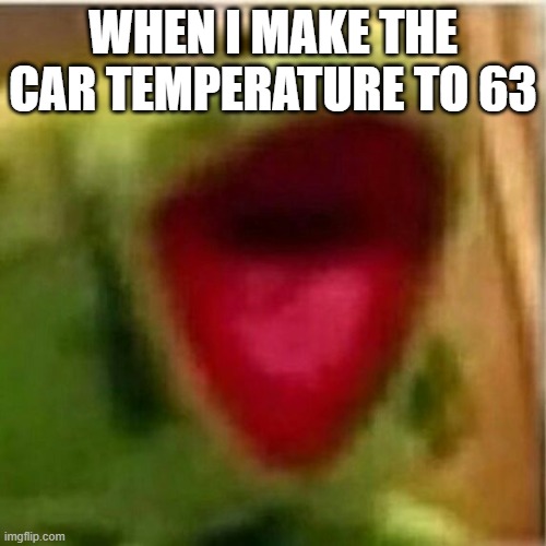 Its because it's an odd number | WHEN I MAKE THE CAR TEMPERATURE TO 63 | image tagged in ahhhhhhhhhhhhh | made w/ Imgflip meme maker