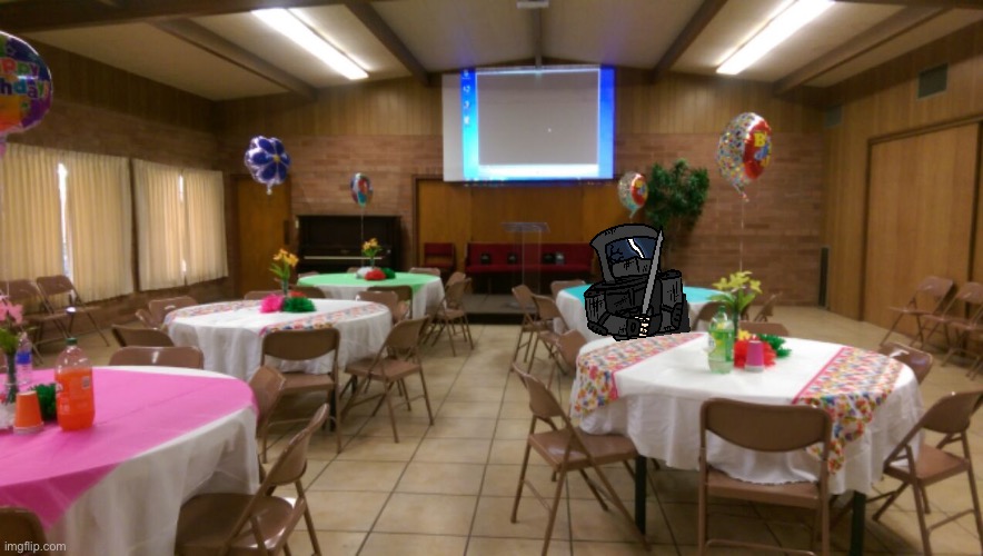 Repost but add your OC celebrating 400 followers | image tagged in empty party room | made w/ Imgflip meme maker