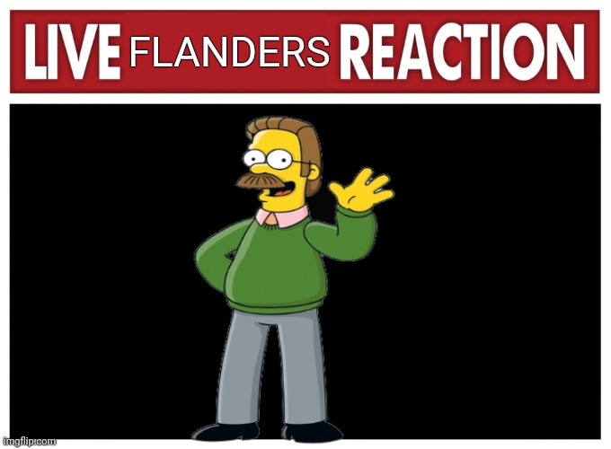 Live reaction | FLANDERS | image tagged in live reaction | made w/ Imgflip meme maker