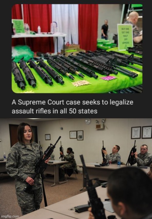Aw yes, assault rifles | image tagged in classroom with soldiers with assault rifles,supreme court,case,memes,politics,assault rifles | made w/ Imgflip meme maker
