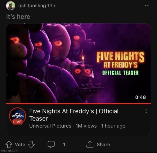 “My dad works for Universal” joke here | made w/ Imgflip meme maker