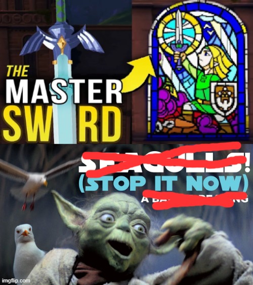 THE MASTER SW RD | image tagged in seagulls stop it now | made w/ Imgflip meme maker