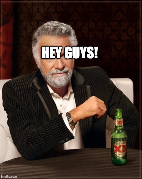 hey | HEY GUYS! | image tagged in memes,the most interesting man in the world | made w/ Imgflip meme maker