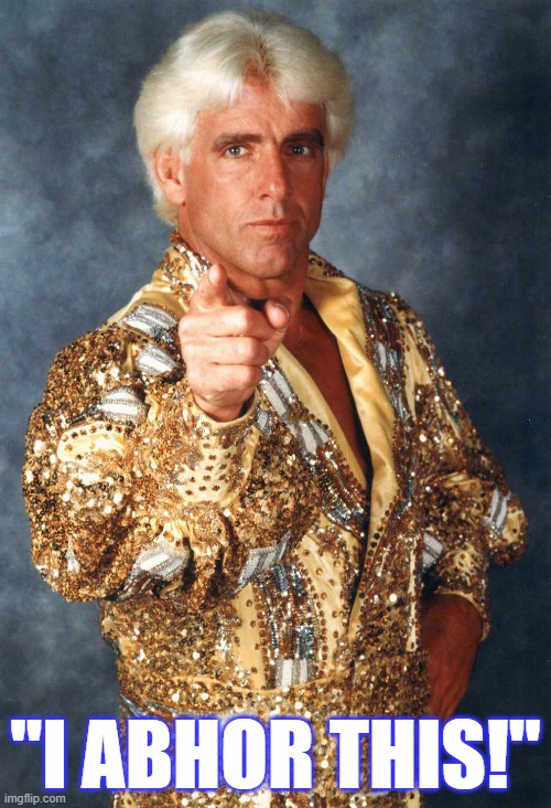 The Nature Boy says | "I ABHOR THIS!" | image tagged in nature boy,abhors a vacuum | made w/ Imgflip meme maker