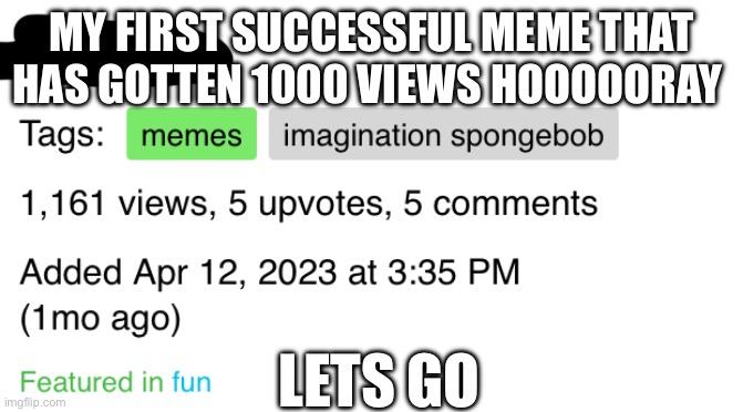 Let's go to 1000 memes