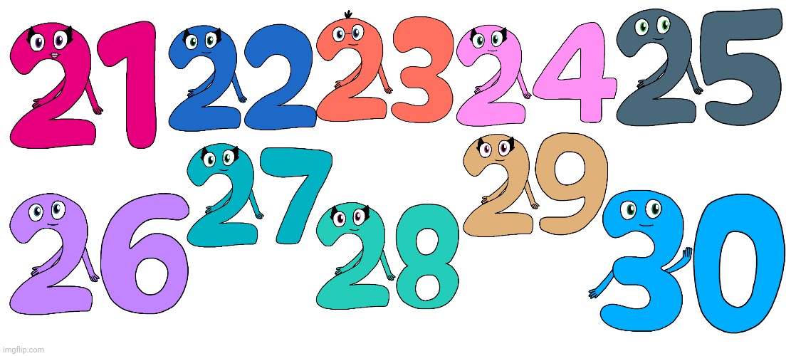 Charlie and the Numbers 21 to 30 | image tagged in charlie and the numbers,babytv | made w/ Imgflip meme maker