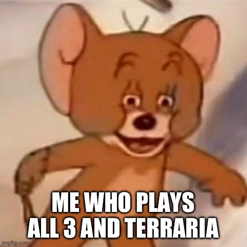 Polish Jerry | ME WHO PLAYS ALL 3 AND TERRARIA | image tagged in polish jerry | made w/ Imgflip meme maker