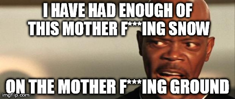 The Snow Has To Go | I HAVE HAD ENOUGH OF THIS MOTHER F***ING SNOW ON THE MOTHER F***ING GROUND | image tagged in snakes on a plane,memes,funny,snow,snow day,weather | made w/ Imgflip meme maker