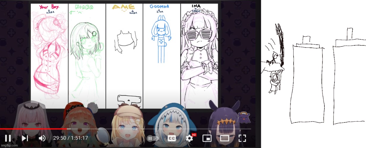 Their drawing vs my drawing | image tagged in hololive,cursed | made w/ Imgflip meme maker