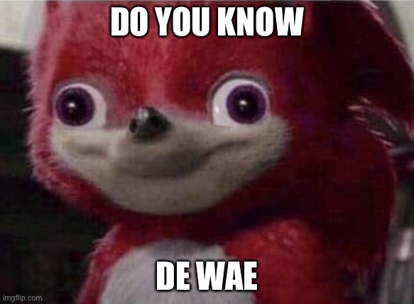 I hate it | DO YOU KNOW; DE WAE | image tagged in ugandan knuckles,cursed | made w/ Imgflip meme maker