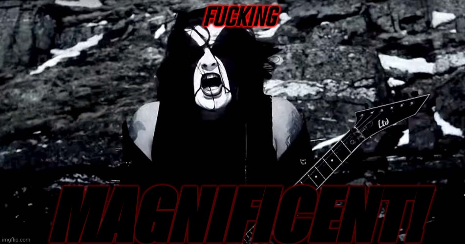 Black Metal | FUCKING MAGNIFICENT! | image tagged in black metal | made w/ Imgflip meme maker